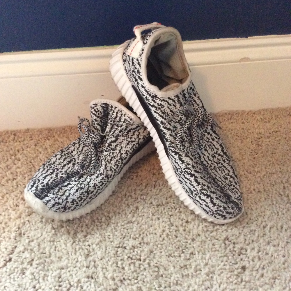 Black and white speckled sneakers